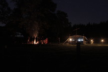 tents and a bon fire - camping 