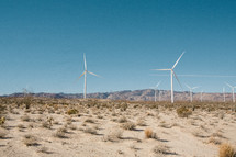 Windmills in the desert.