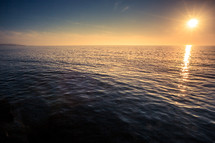 Ocean at sunset.