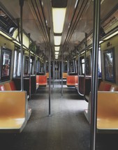 interior of a subway train
