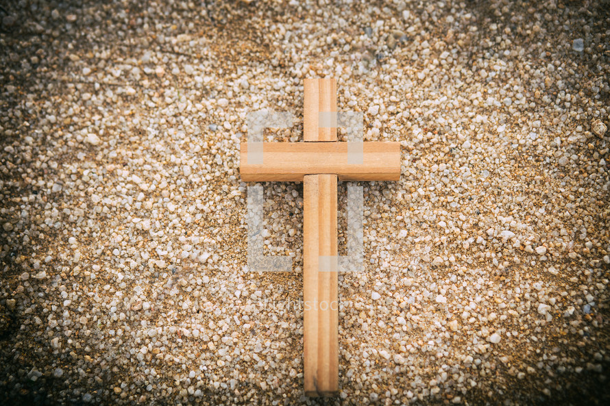 cross on gravel 