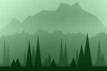 forest and mountains 