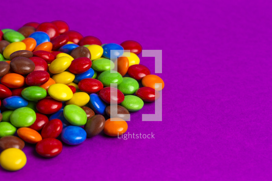 Rainbow Colored Candy Coated Chocolates