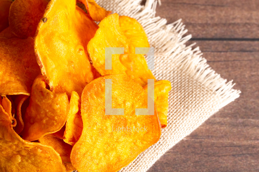 Healthy Potato Chips Made with Sweet Potatoes an Alternative to Classic Chips