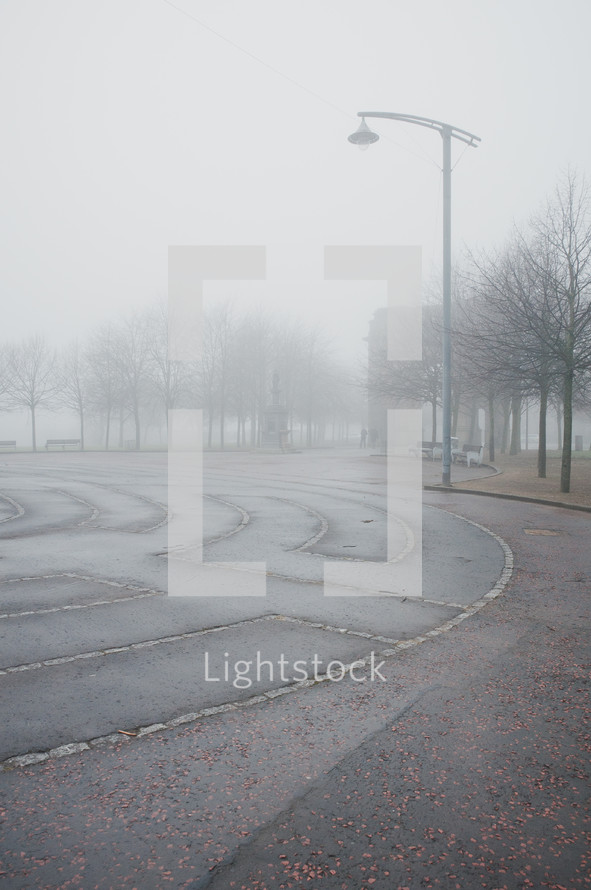 foggy park in Glasgow 