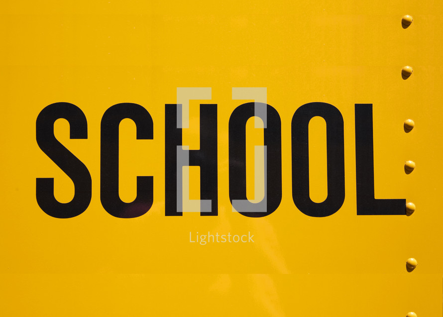school sign on a school bus 
