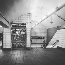 News stand in a subway in NYC 