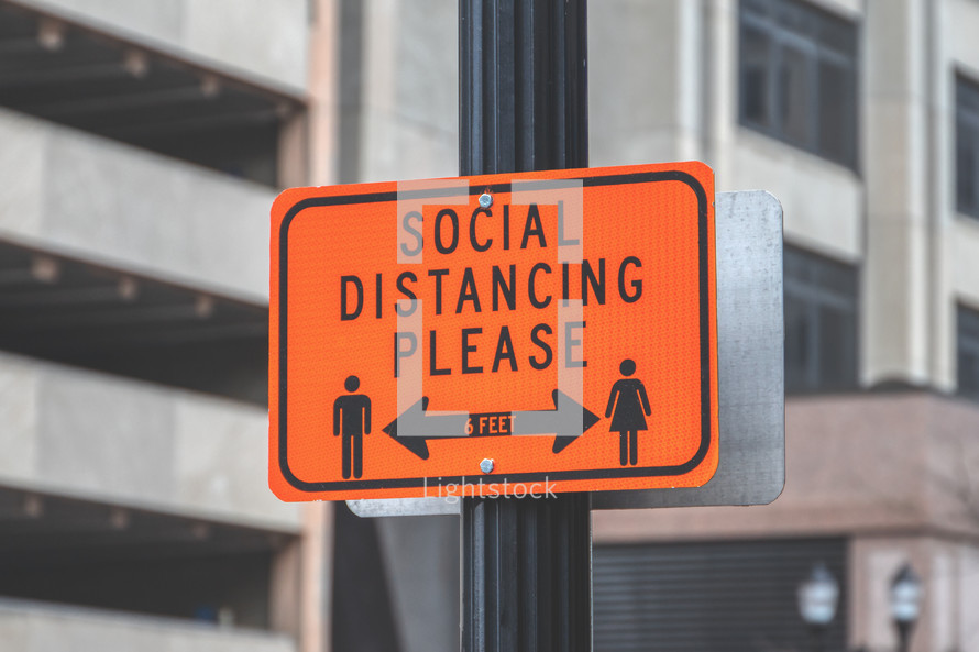 covid-19 variant social distancing precaution sign