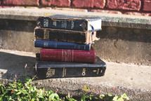 stack of old Bibles 