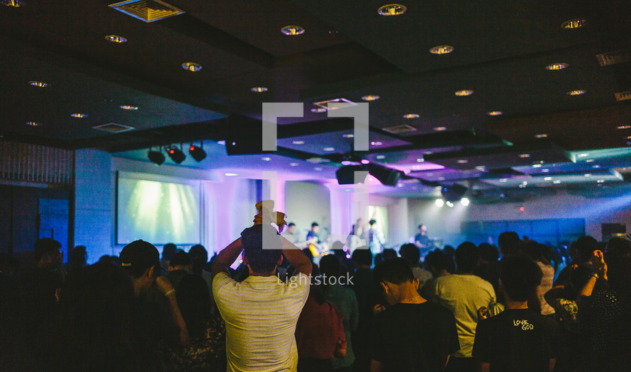 crowded worship service 