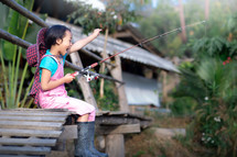 a girl fishing 