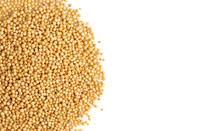 Pile of Mustard Seeds Isolated on a White Background