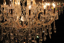 A crystal chandelier. 