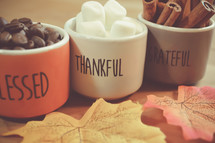 Thankful, Blessed and Grateful mugs 
