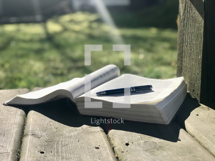 a Bible outdoors 
