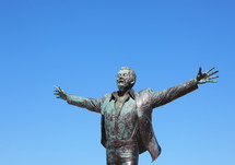 Statue of the Italian singer and songwriter Domenico Modugno famous for the song Volare was born in Polignano.The author of the sculpture is Herman Mejer