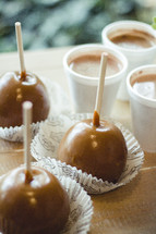 candy apples and hot cocoa 