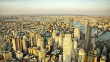 aerial view over Manhattan 