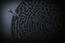 man entering a labyrinth 