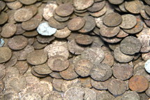 Pieces of sliver, Roman silver coins. 