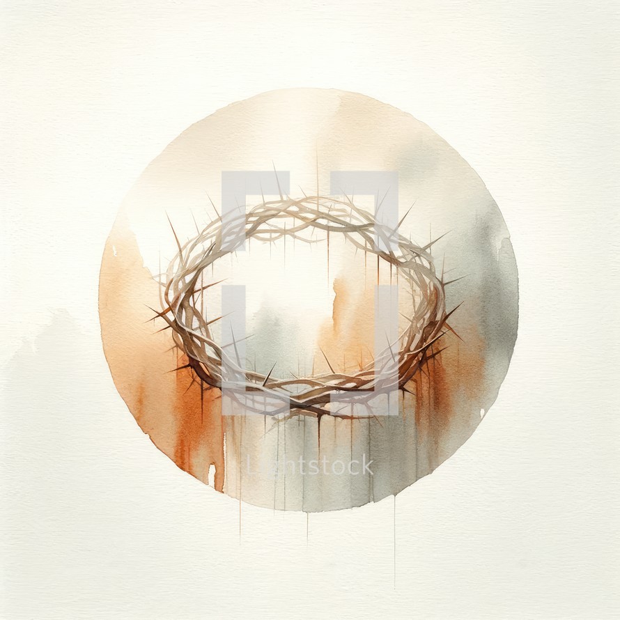 Crown of thorns on a watercolor background