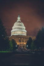 US Capitol Building at night 
