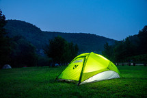 tent at a campsite 