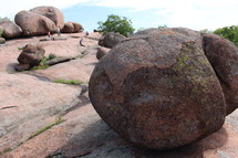 Giant boulders on a rock mountain.