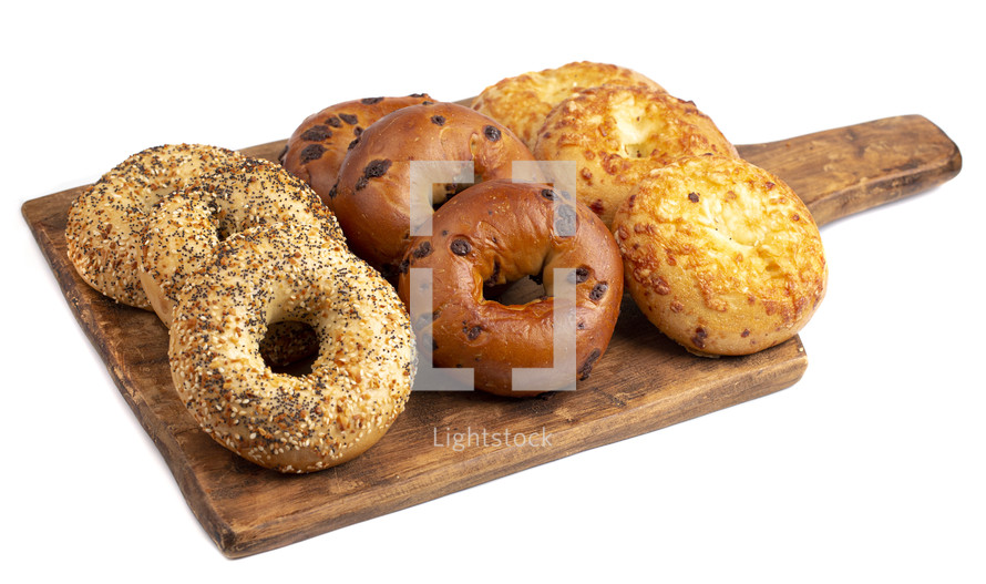 bagels and a white background 