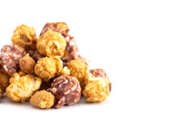 Peanut Butter and Jelly Popcorn on a White Background