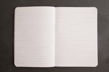 open notebook on slate 