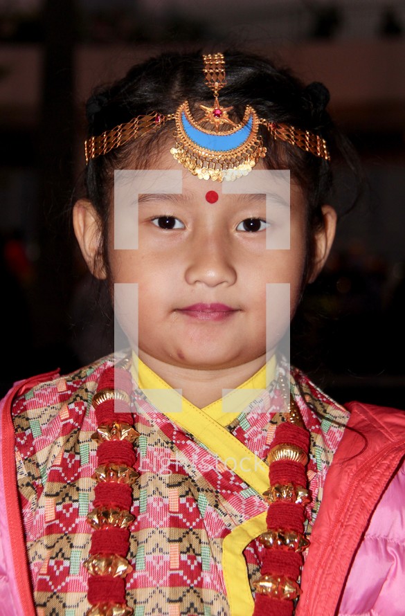 Hindu girl in traditional clothing 