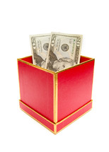 cash in a gift box