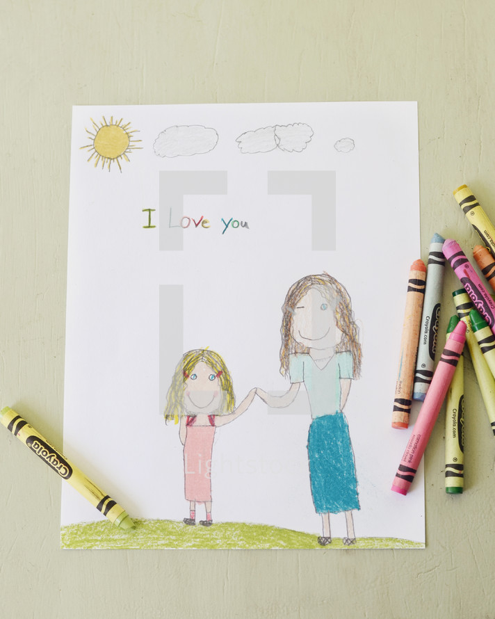 a drawing done by a child for their mother on mother's day 