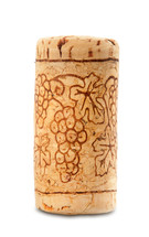 wine cork on a white background 