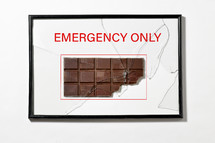 Abstract Chocolate in Hose Cabinet Red Color Emergency Equipment