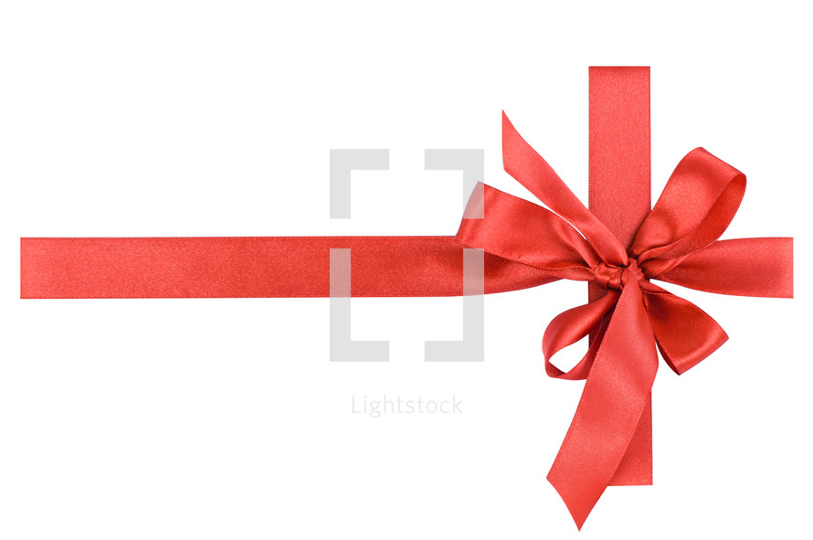 Red gift bow.