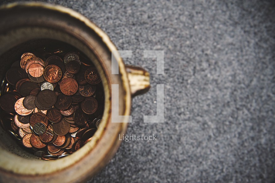 pot of coins 