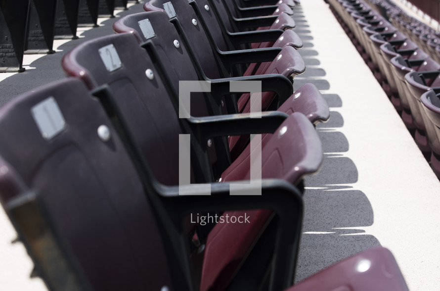 rows of stadium seats 