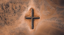 Cross formed in the desert