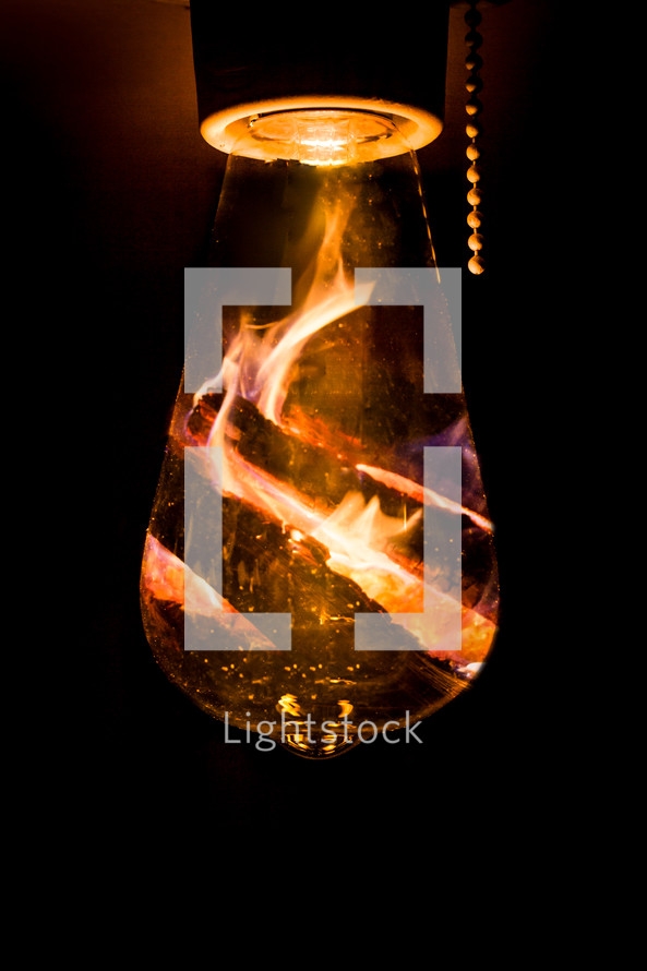 flame in a lightbulb 