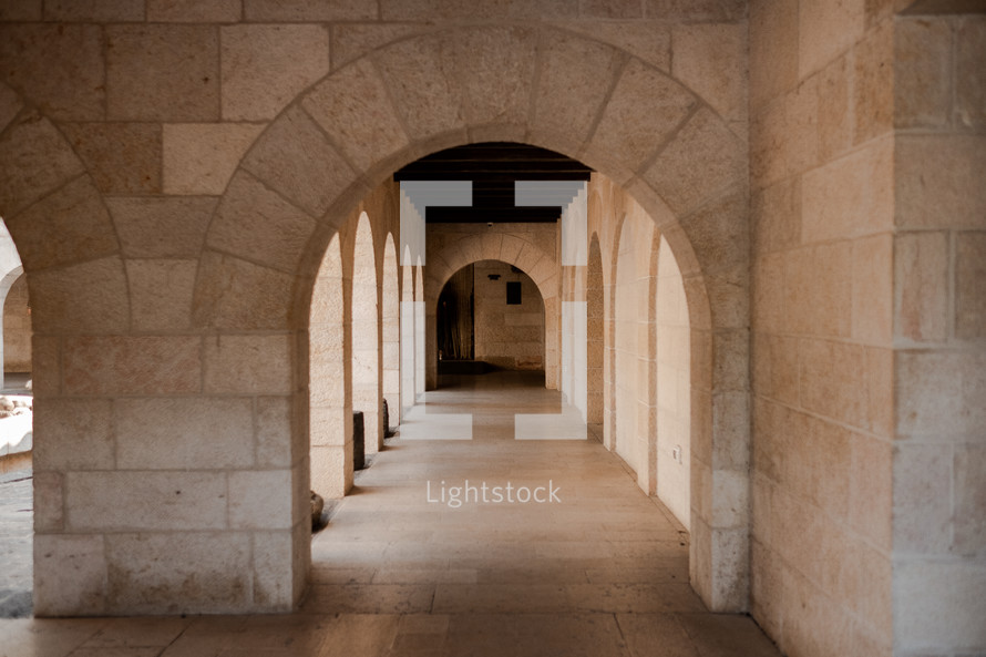 corridor in a temple in Israel 
