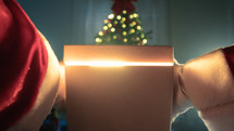 Light pulsing from inside a Christmas present 