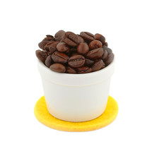 coffee cup with coffee beans 
