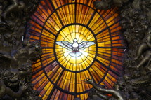 Holy spirit dove in stained glass