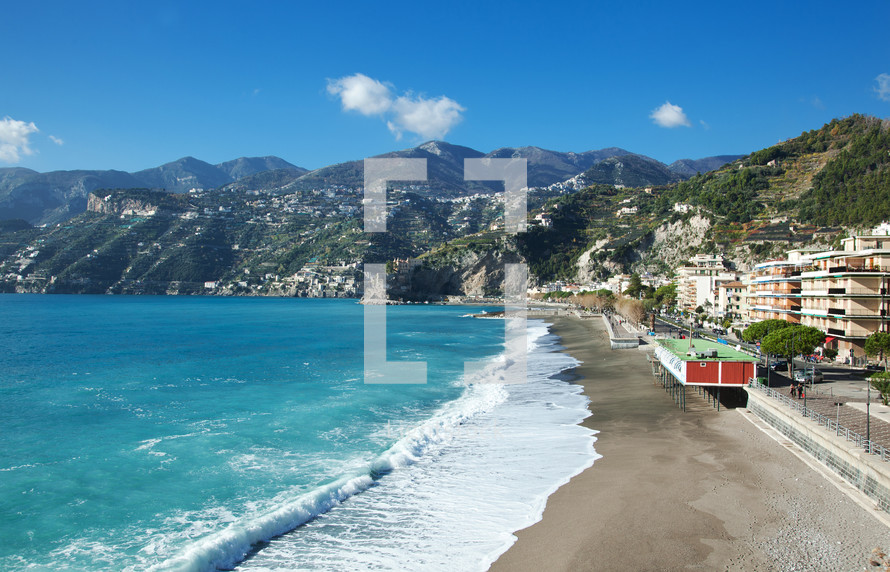 coast of Maiori in Amalfi Coast, Italy.