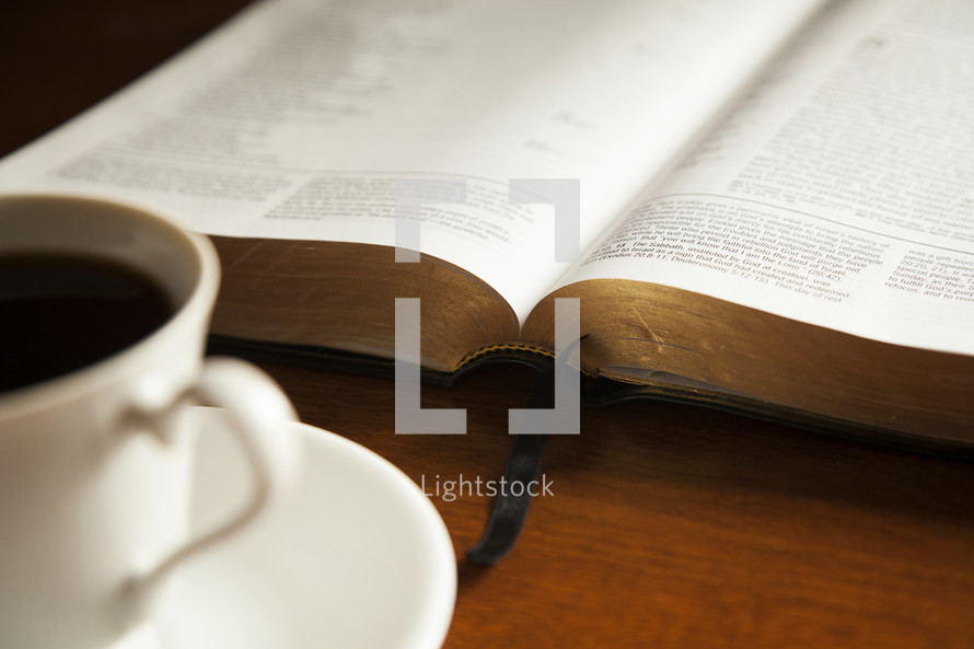 coffee and Bible, morning devotional 