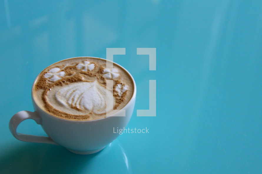 Decorated cappuccino coffee 