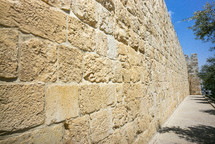 Outer stone wall of City of David, Jerusalem, Israel