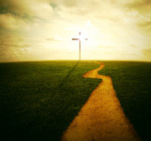A path leading to the cross. 